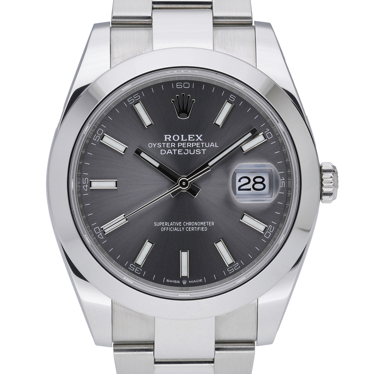 Rolex Datejust 41 126300 with slate dial and oystersteel case
