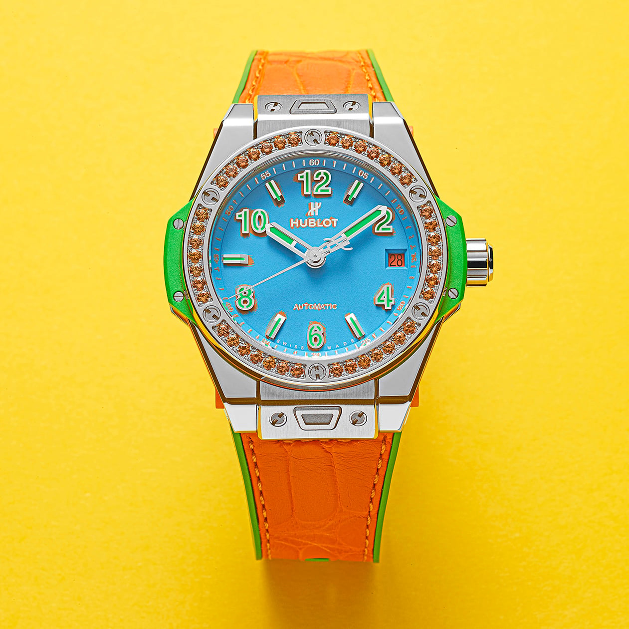 Hublot Big Bang One Click Pop Art 465.SO.5179.LR.1206.POP16 with blue dial and steel case - product image 2