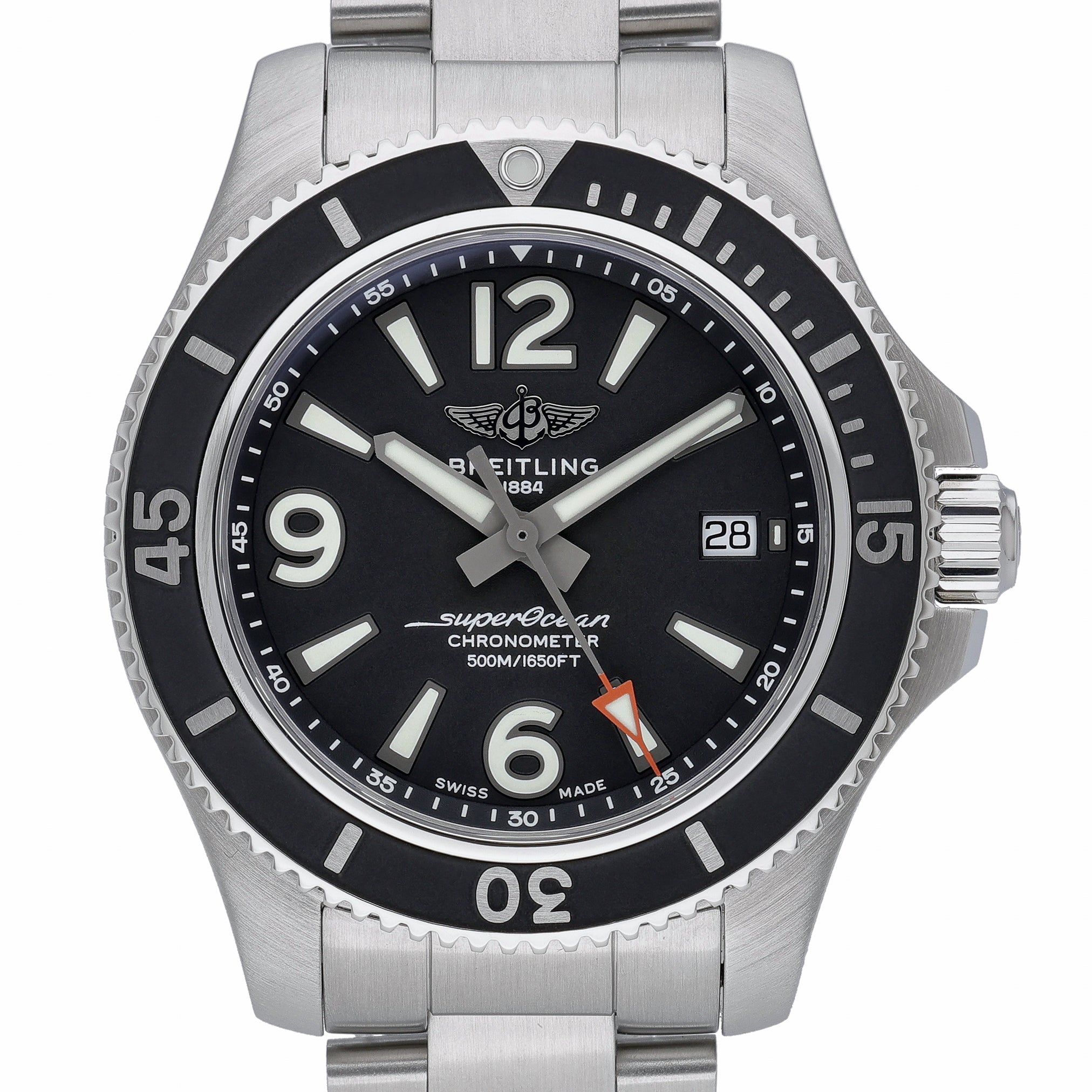Breitling SuperOcean II Automatic 42 A17366021B1A1 with black dial and steel case