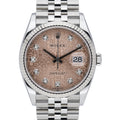 Rolex Datejust 36 126234 with pink jubilee dial and steel & white gold case