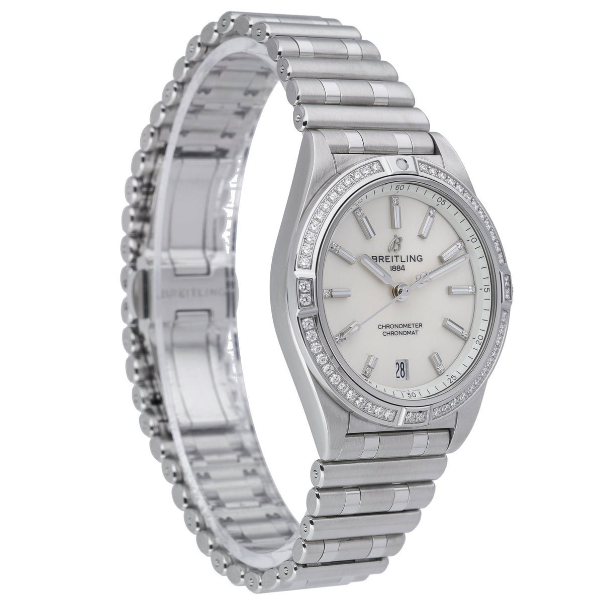Breitling Chronomat A10380 with white diamond dial and steel case - product image 4