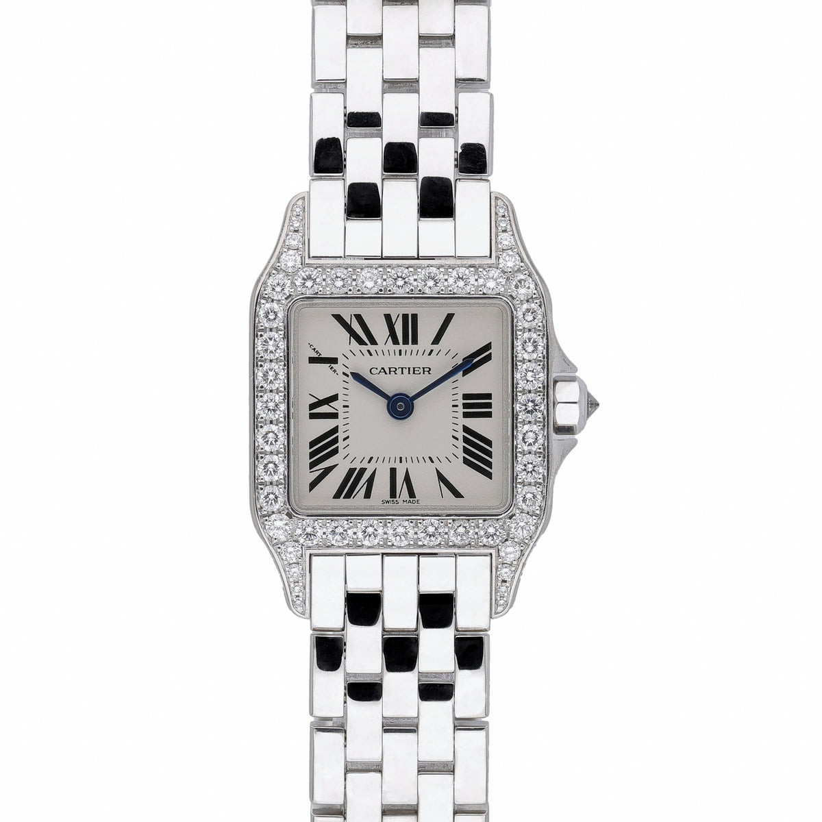 Cartier Santos Demoiselle 2700 with white dial and 18ct white gold case