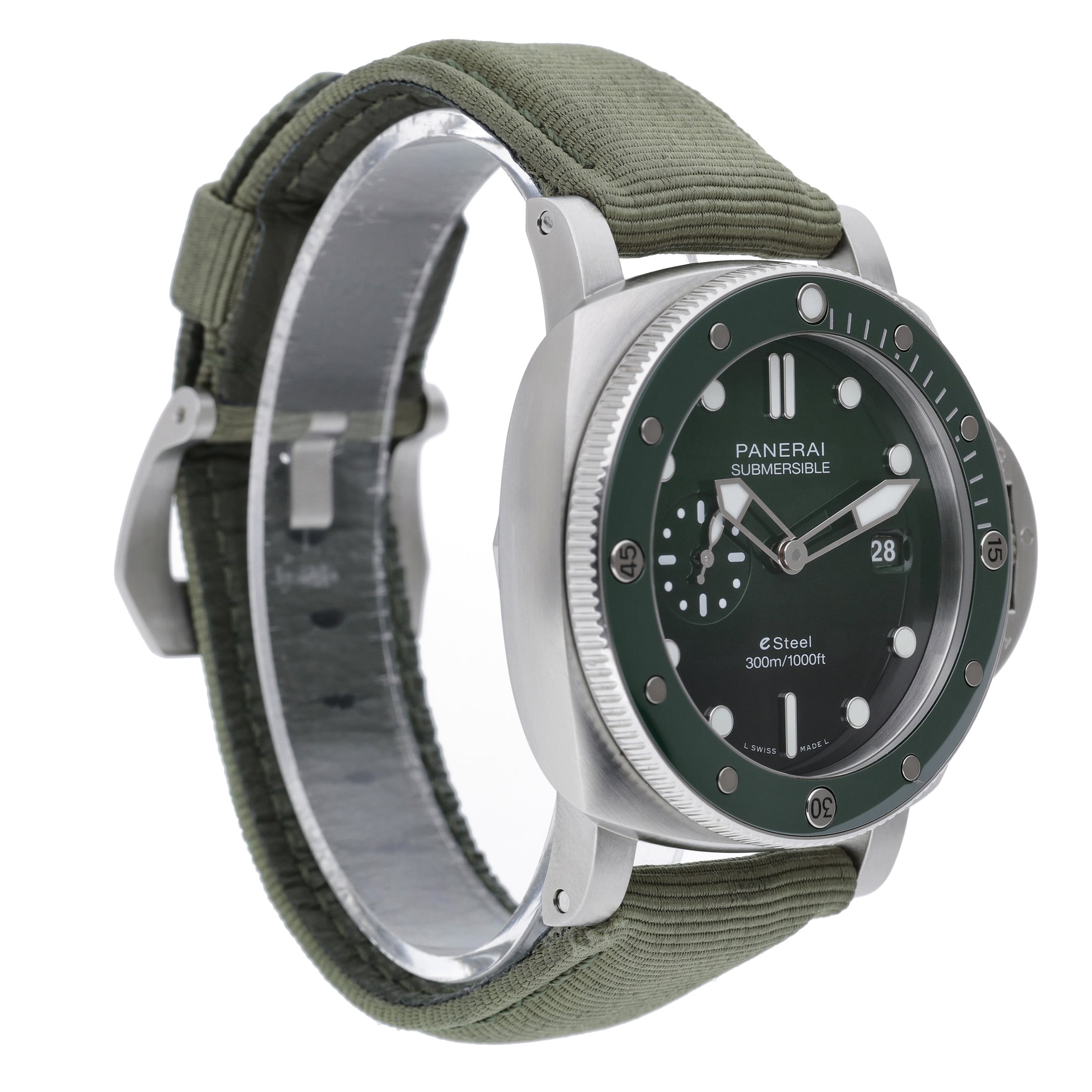 Panerai Submersible QuarantaQuattro PAM01287 with green dial and brushed esteel case - product image 4