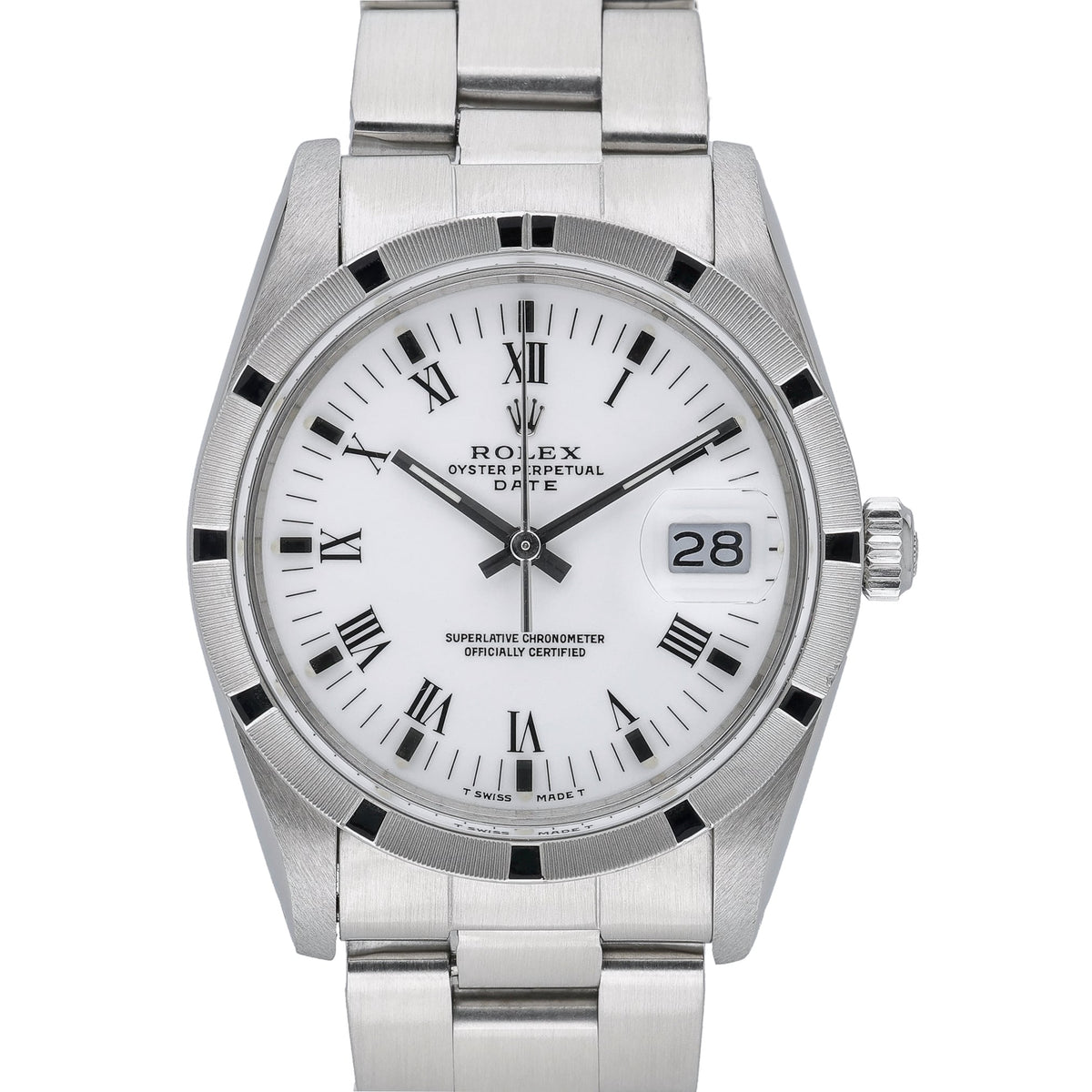 Rolex Date 15010 with white dial and oystersteel case