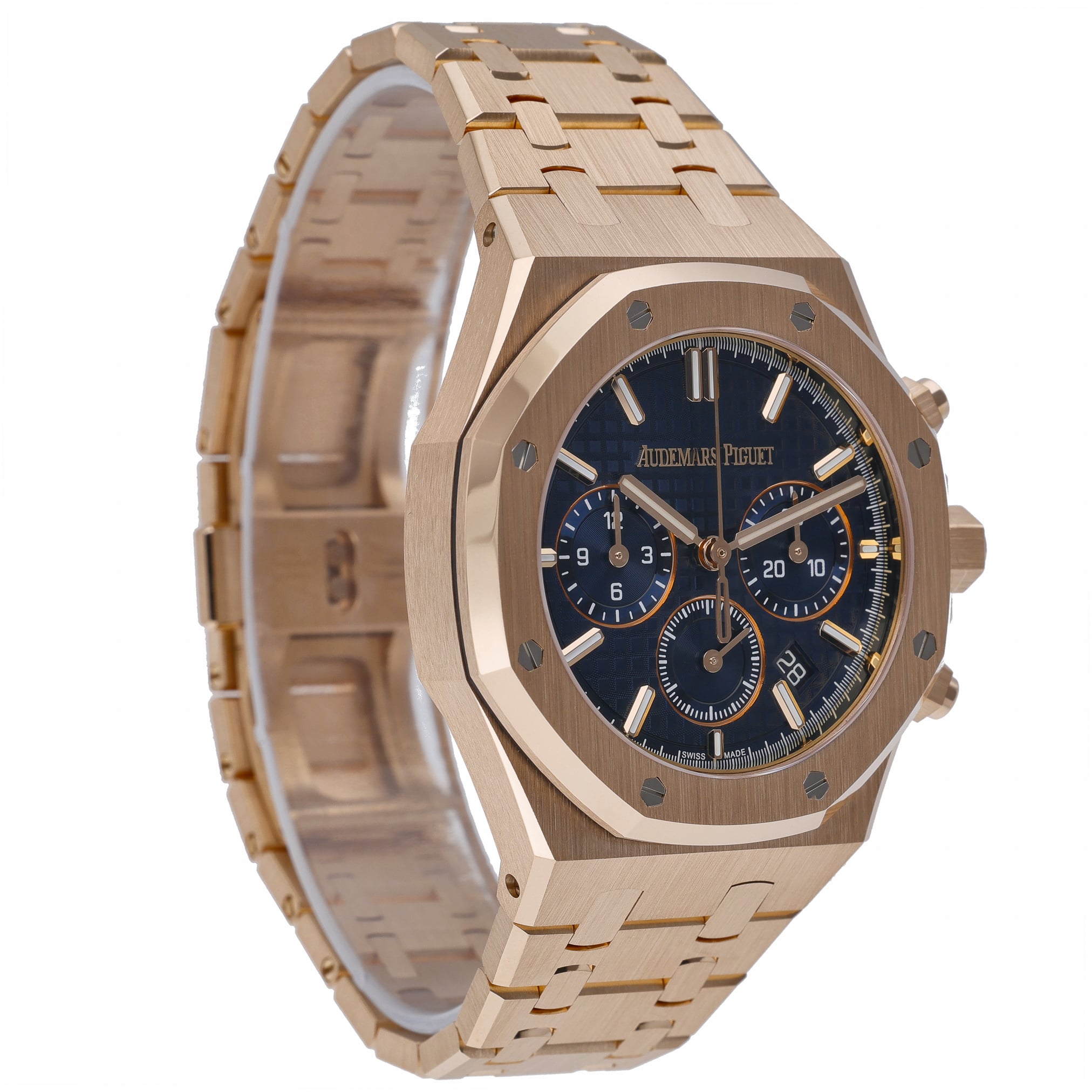 Audemars Piguet Royal Oak Chronograph 26715OR.OO.1356OR.01 with blue dial and 18ct rose gold case - product image 4