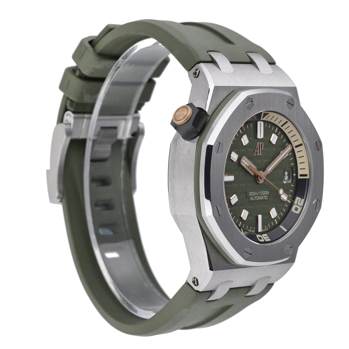 Audemars Piguet Royal Oak Offshore Diver 15720ST.OO.A052CA.01 with khaki dial and steel case - product image 4