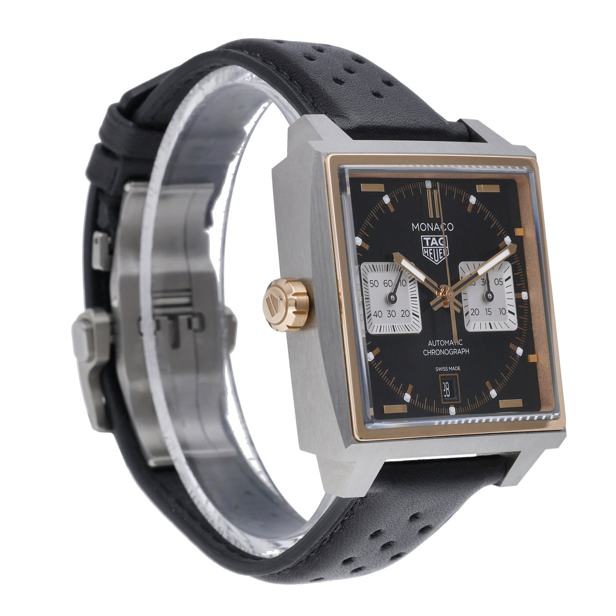 Tag Heuer Monaco CDW2150. FC8360 with black dial and steel & rose gold case - product image 4