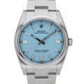 Rolex Oyster Perpetual 126000 with tiffany blue dial and oystersteel case