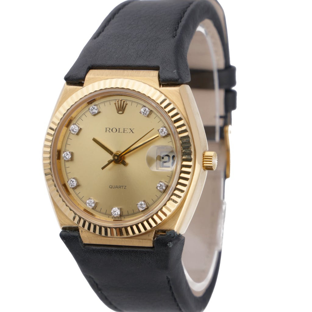 Rolex Quartz Texano 5100 with champagne dial and 18ct yellow gold case - product image 2
