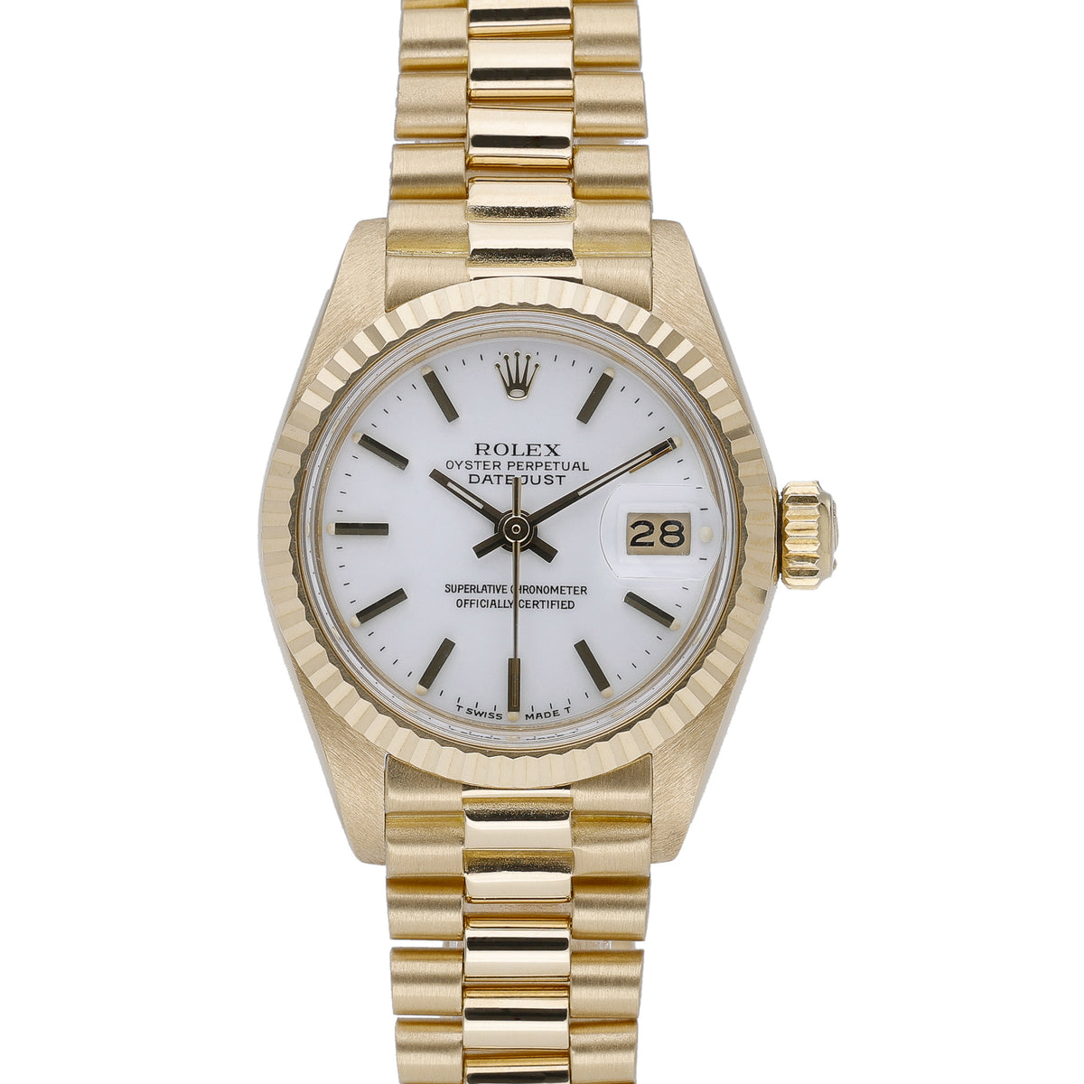 Rolex Datejust 6917 with white dial and 18ct yellow gold case