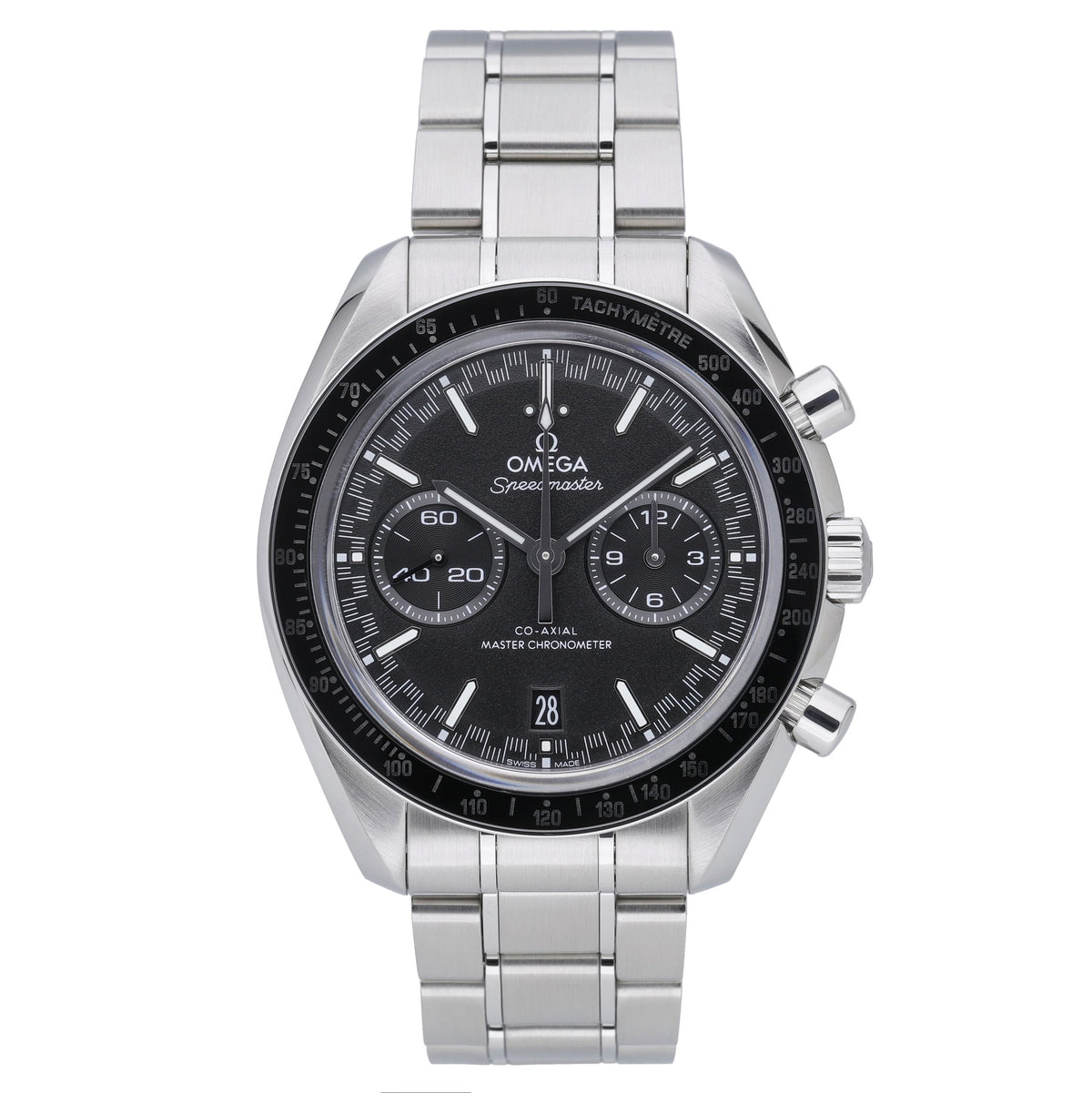 Omega Speedmaster Racing 329.30.44.51.01.001 with black dial and steel case