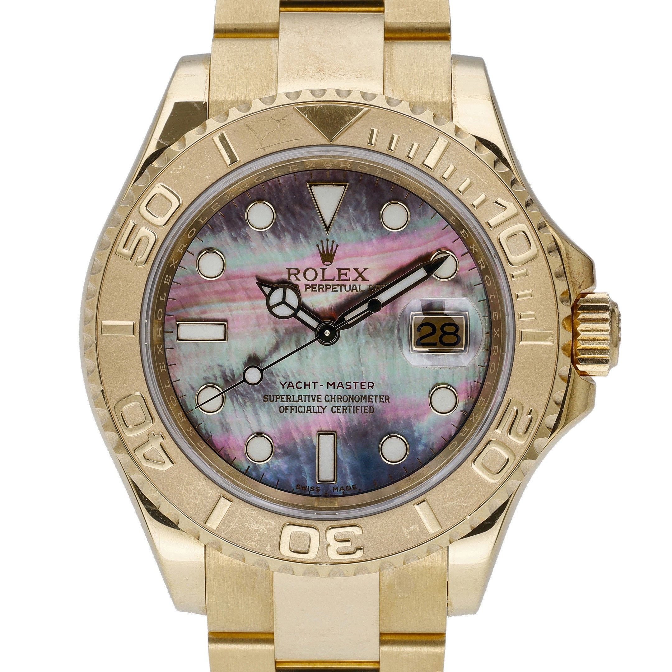 Rolex Yacht-Master II 16628 with tahitian dial and 18ct yellow gold case