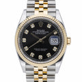 Rolex Datejust 126233 with black dial and steel & yellow gold case