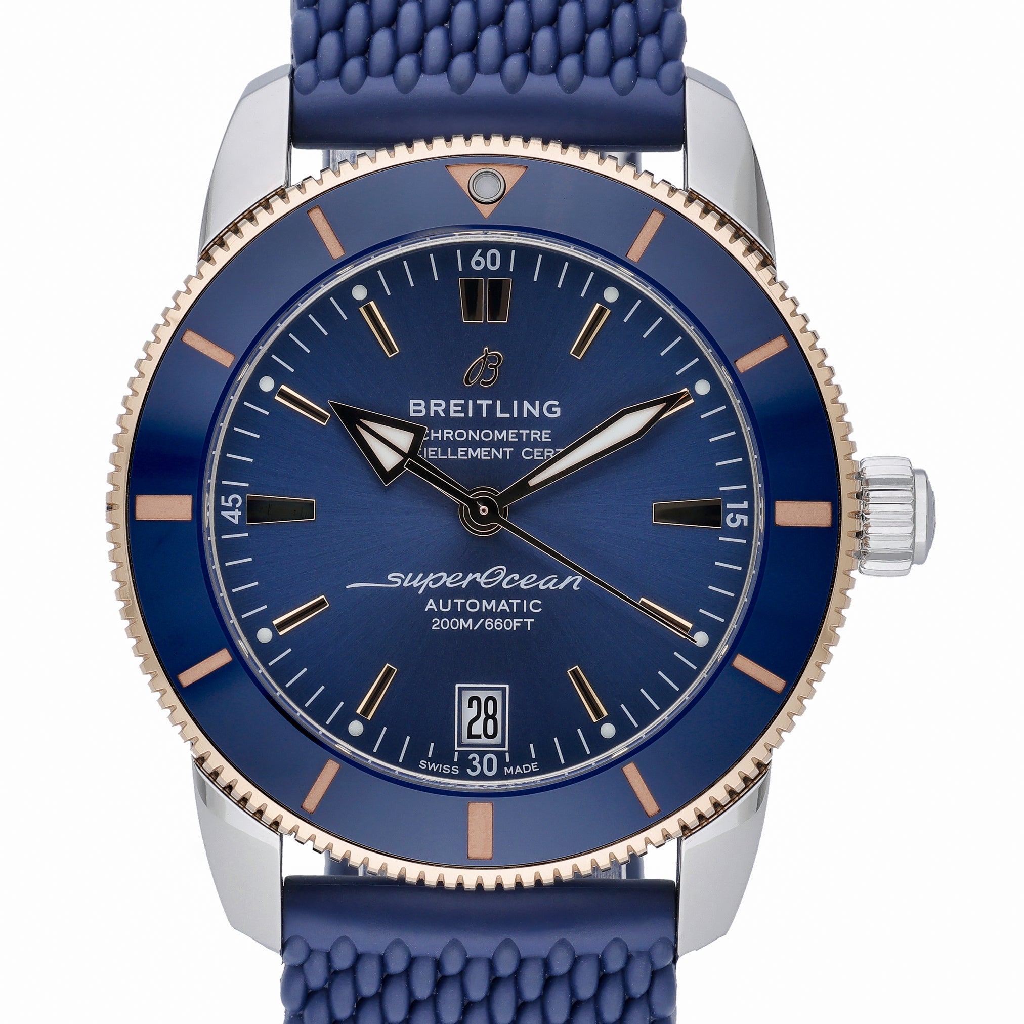 Breitling Superocean Heritage UB2010 with blue dial and steel & rose gold case