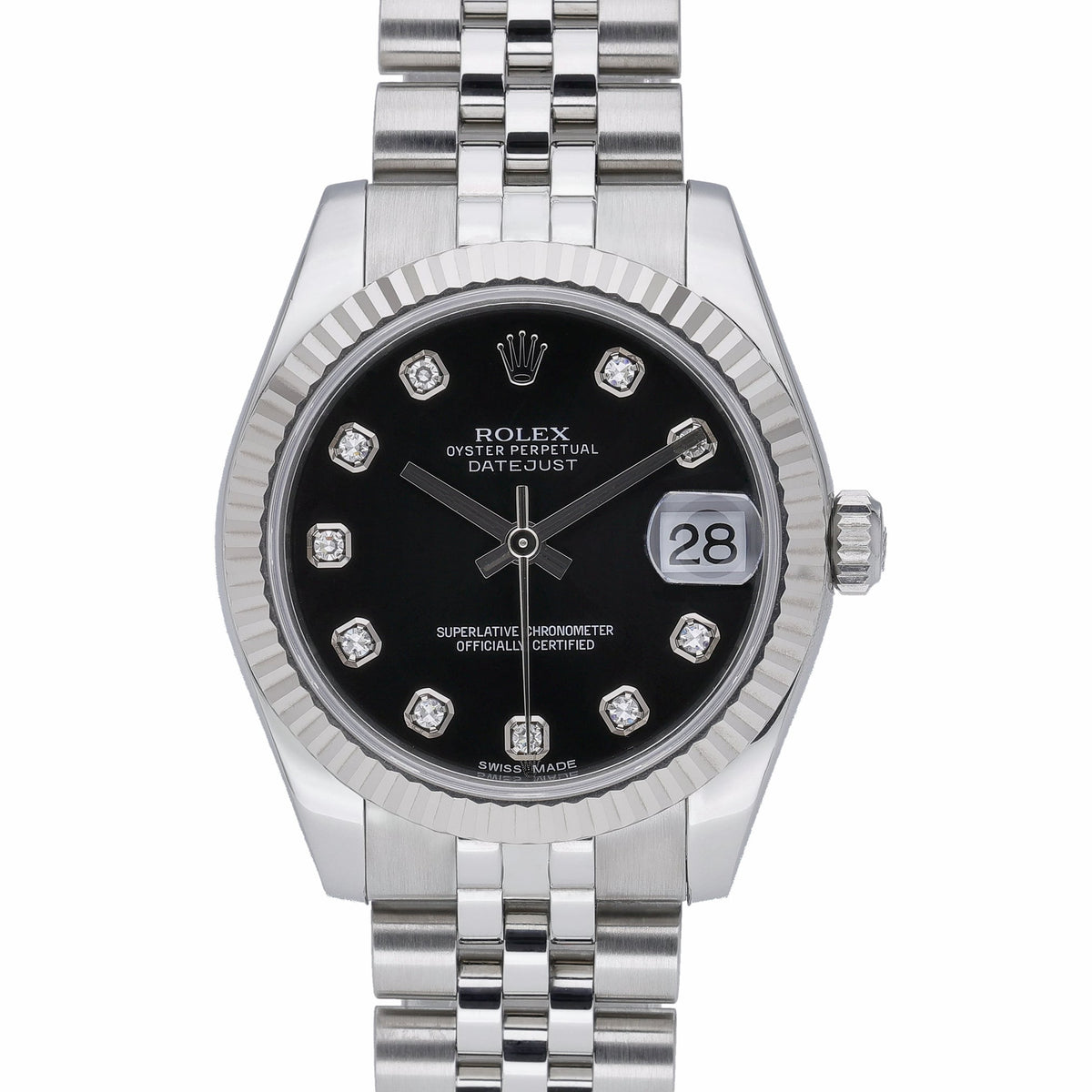 Rolex Datejust 31 178274 with black dial and oystersteel case