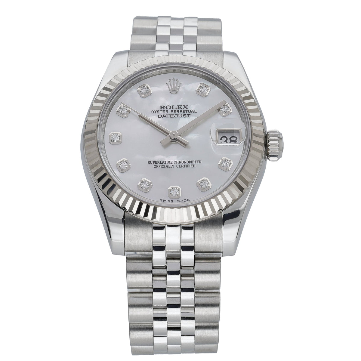 Rolex Datejust 178274 with white mop dial and steel & white gold case - product image 2