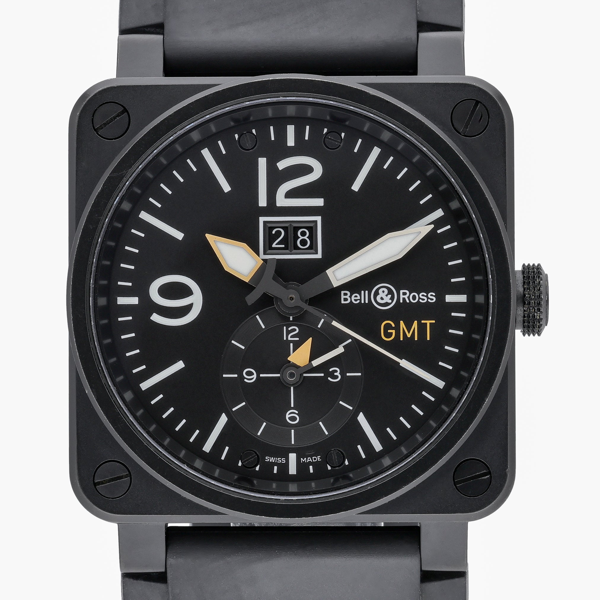 Bell & Ross BR03-51GMT BR03-51-S with black dial and steel case