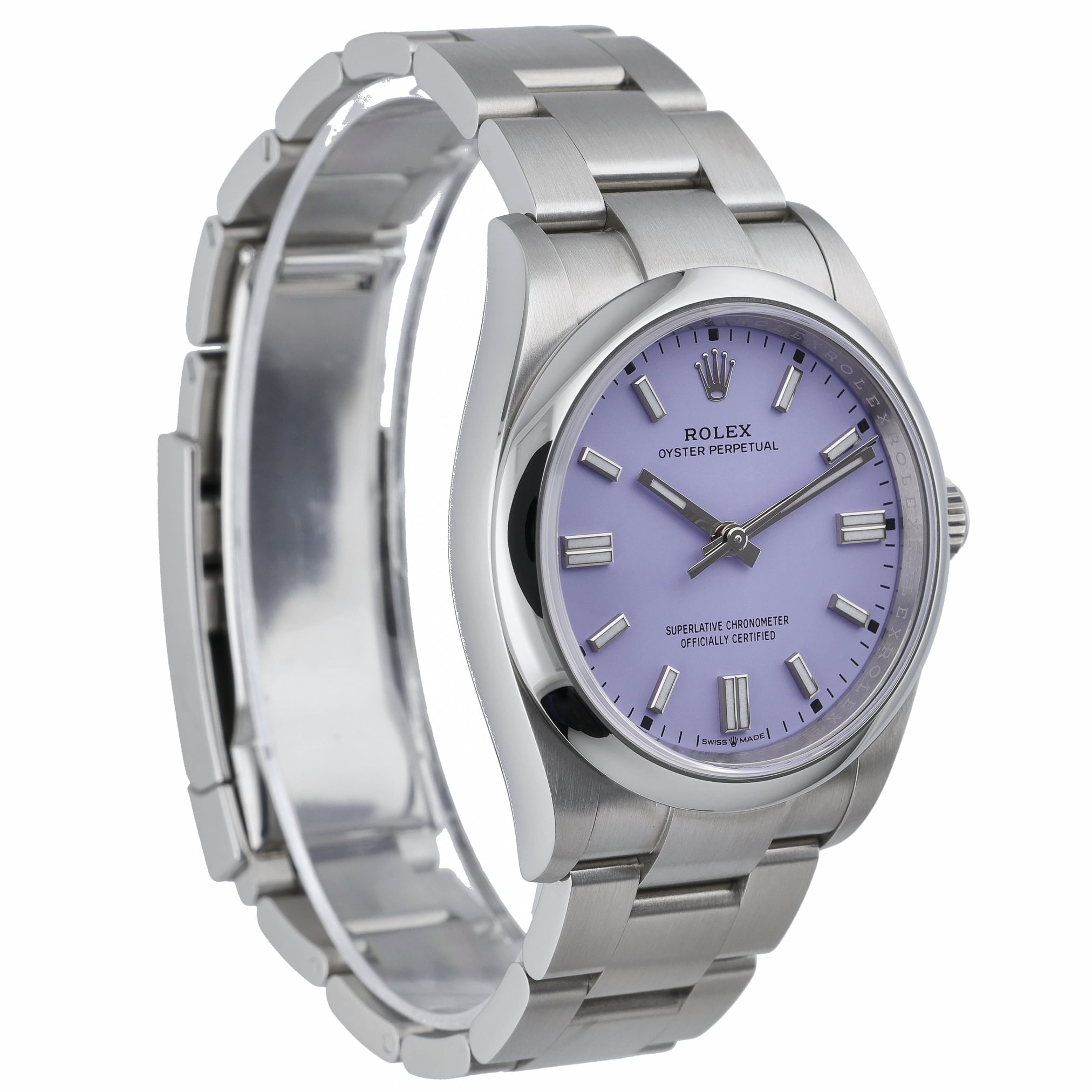 Rolex Oyster Perpetual 126000 with lavender dial and oystersteel case - product image 4