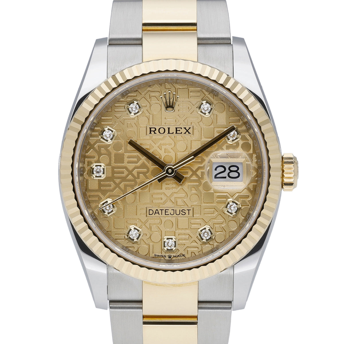 Rolex Datejust 126233 with champagne diamond dial and steel & yellow gold case