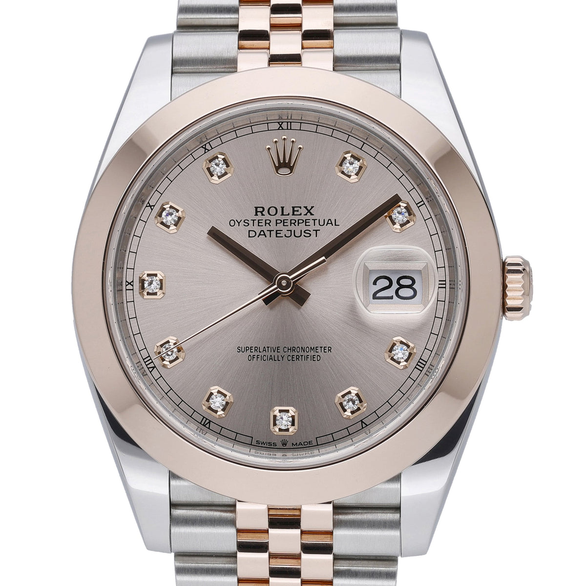 Rolex Datejust 126301 with sundust dial and steel & rose gold case