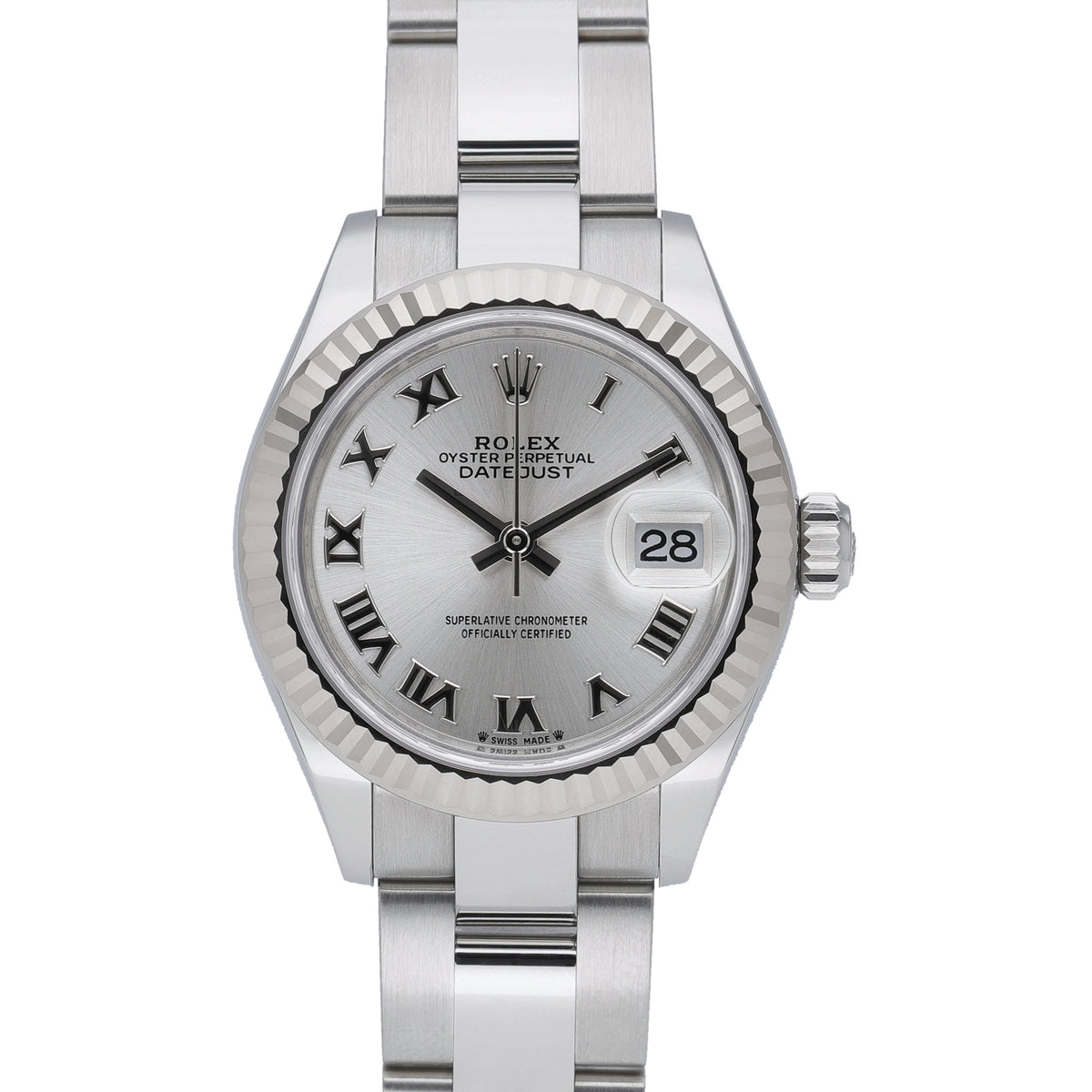 Rolex Datejust 279174 with silver dial and oystersteel and white gold case