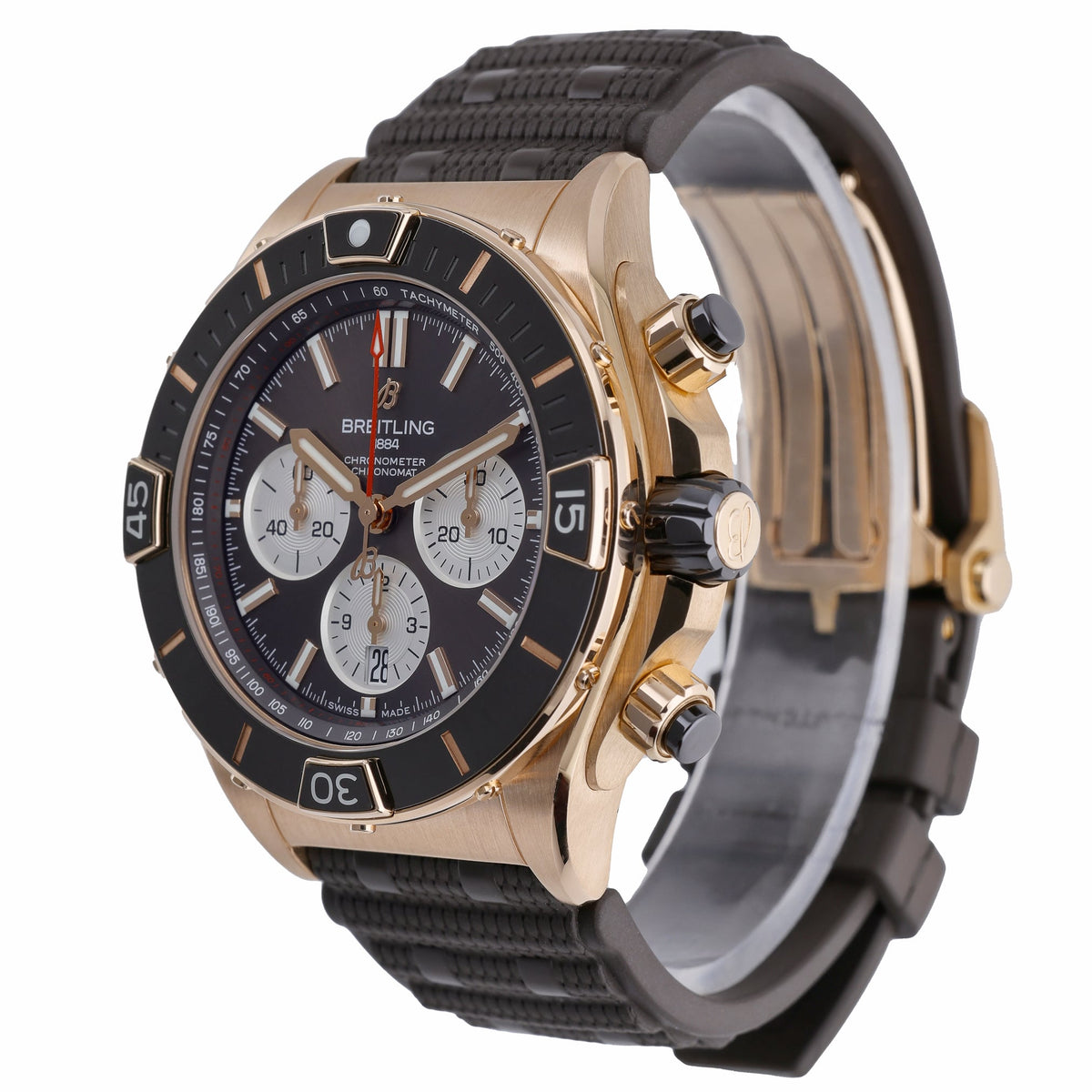 Breitling Super Chronomat B01 44 RB0136 with brown dial and 18ct rose gold case - product image 3