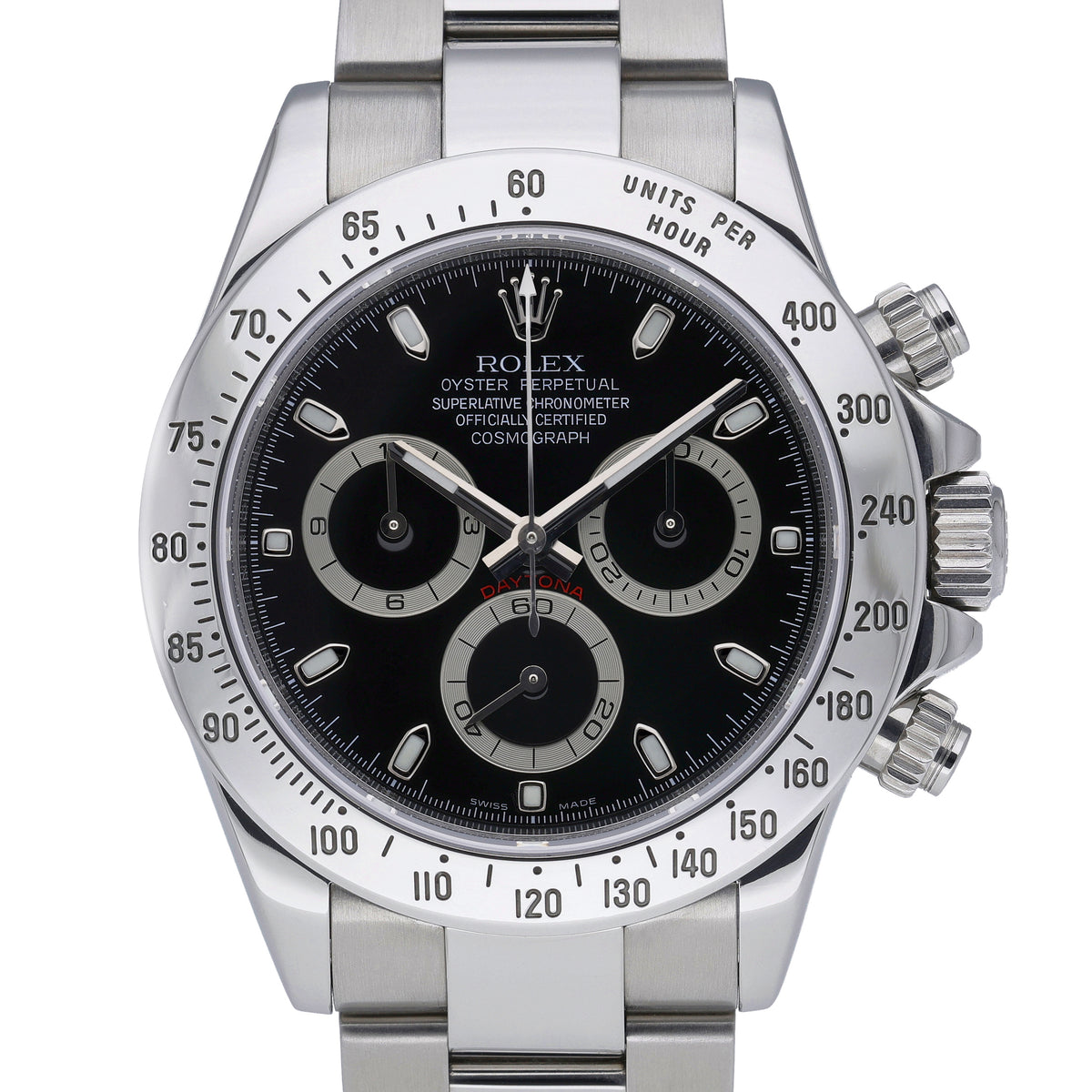 Rolex Daytona 116520 with black dial and oystersteel case