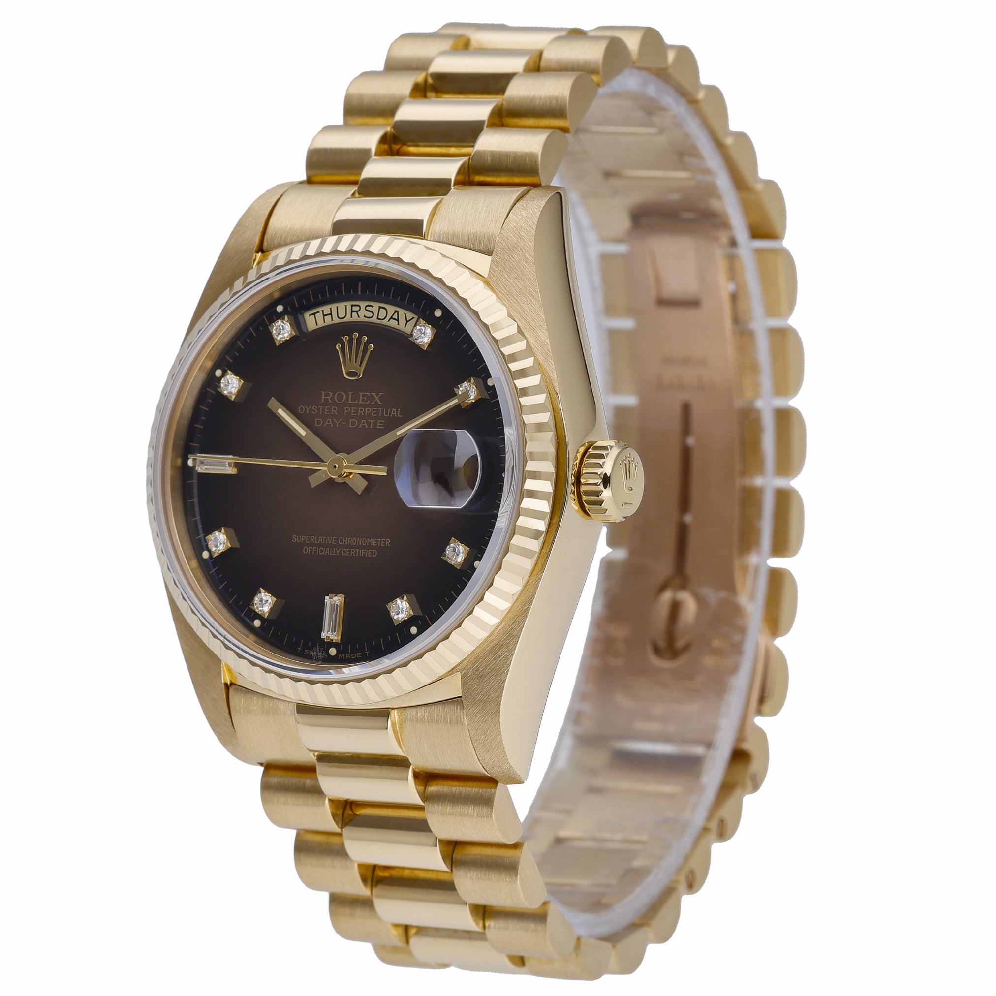 Rolex Day-Date 36 18038 with chocolate ombré dial and 18ct yellow gold case - product image 3