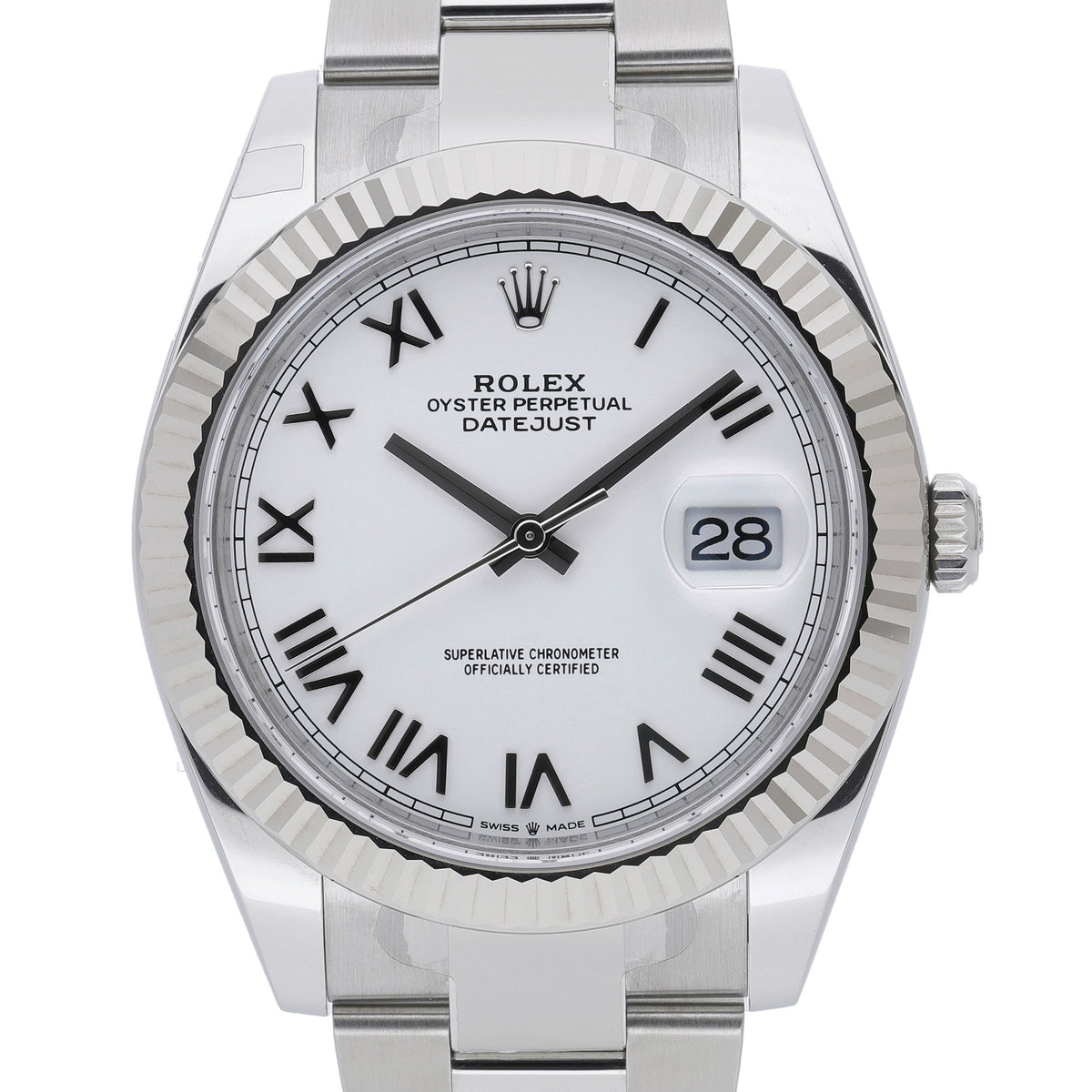 Rolex Datejust 41 126334 with white dial and steel & white gold case