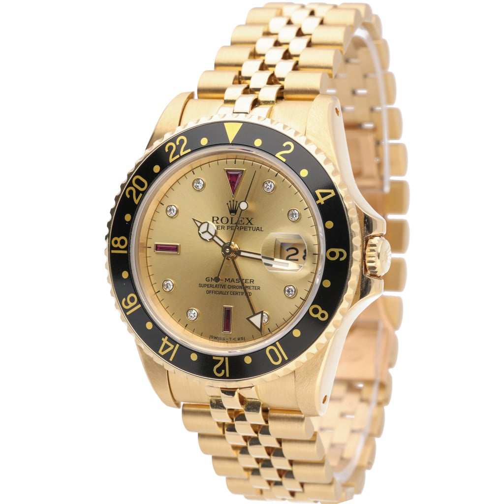 Rolex GMT-Master 16758 with champagne dial and 18ct yellow gold case - product image 2