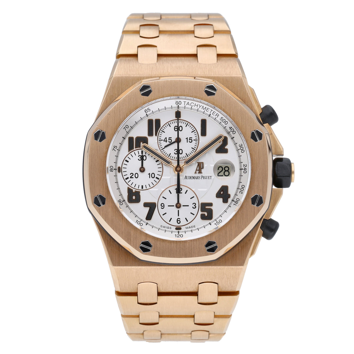 Audemars Piguet Royal Oak Offshore Chronograph 26170OR.OO.1000OR.01 with white dial and 18ct rose gold case - product image 2