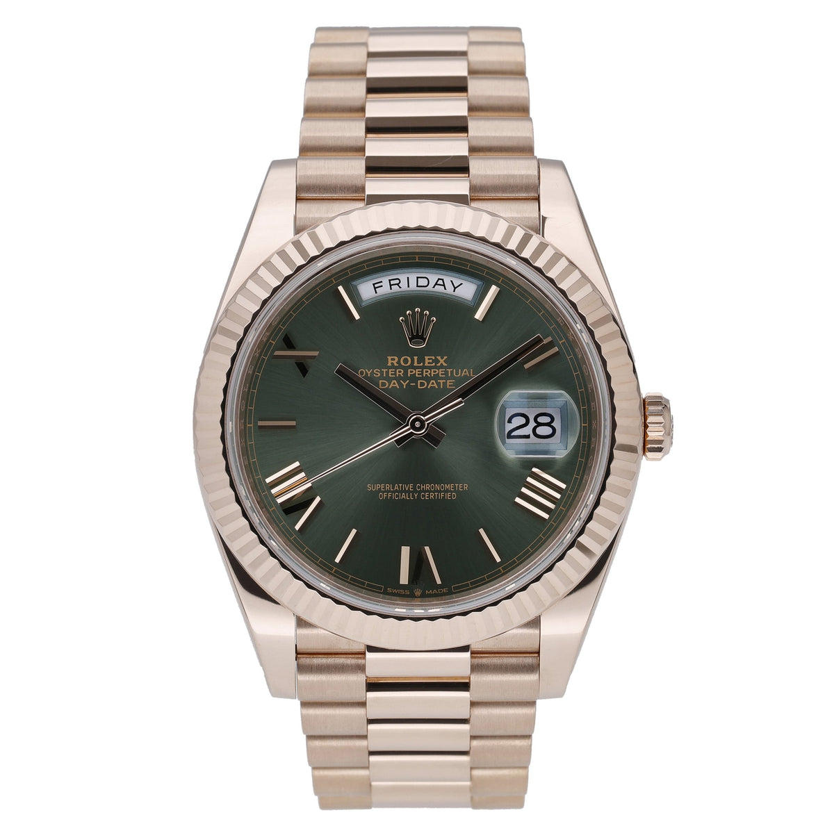 Rolex Day-Date 40 228235 with olive dial and 18ct rose gold case - product image 2