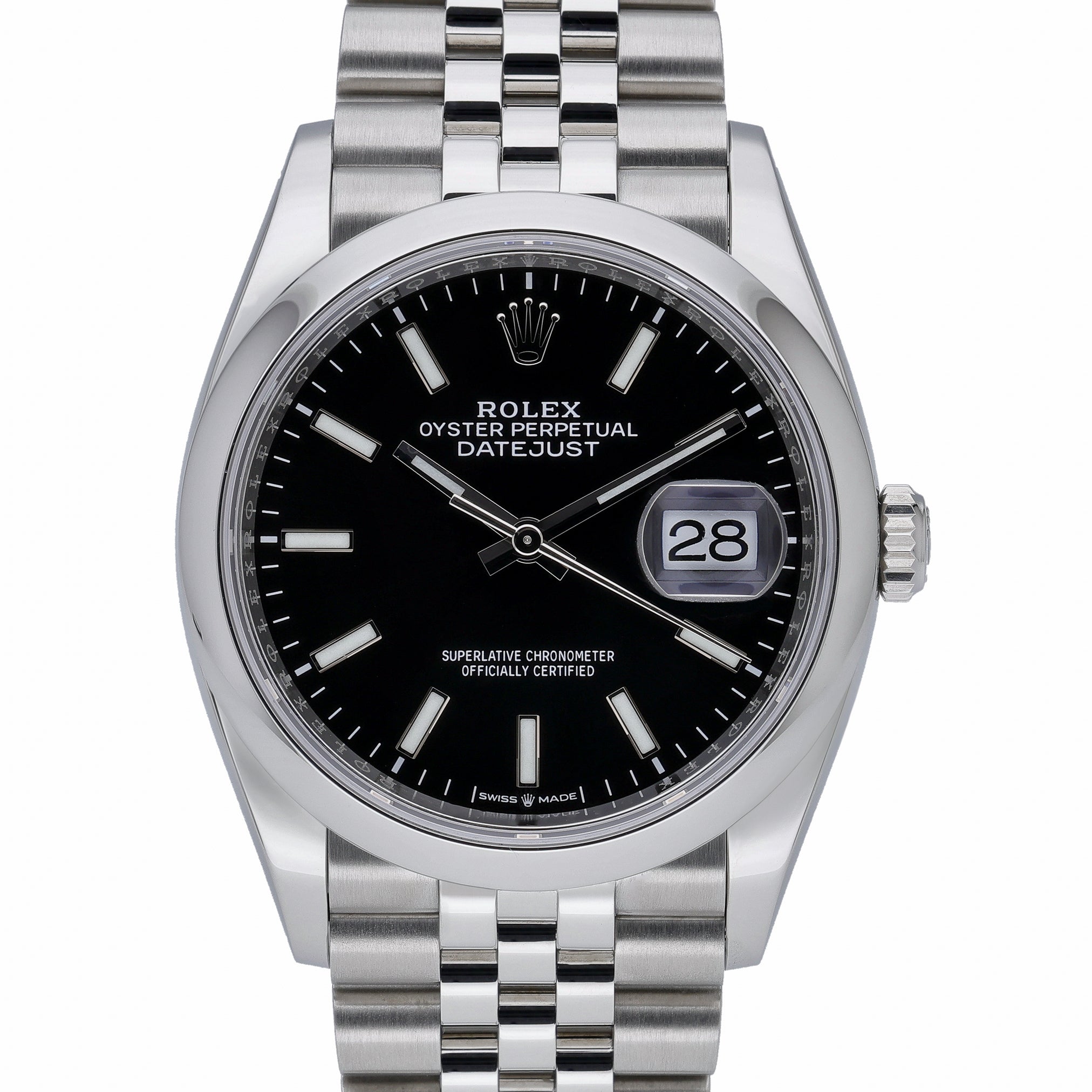 Rolex Datejust 36 126200 with black dial and oystersteel case