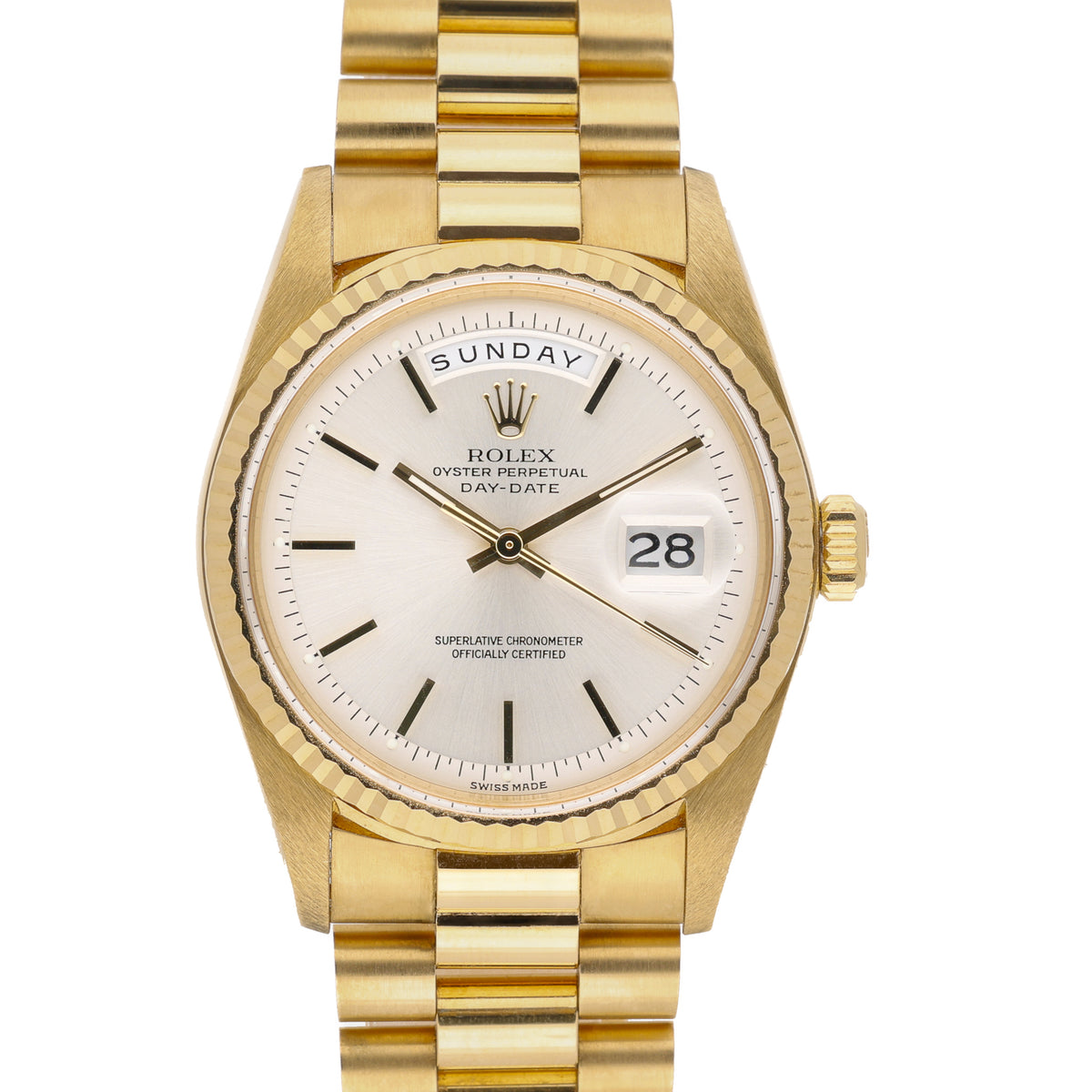 Rolex Day-Date 1803 with silver dial and 18ct yellow gold case - product image 3