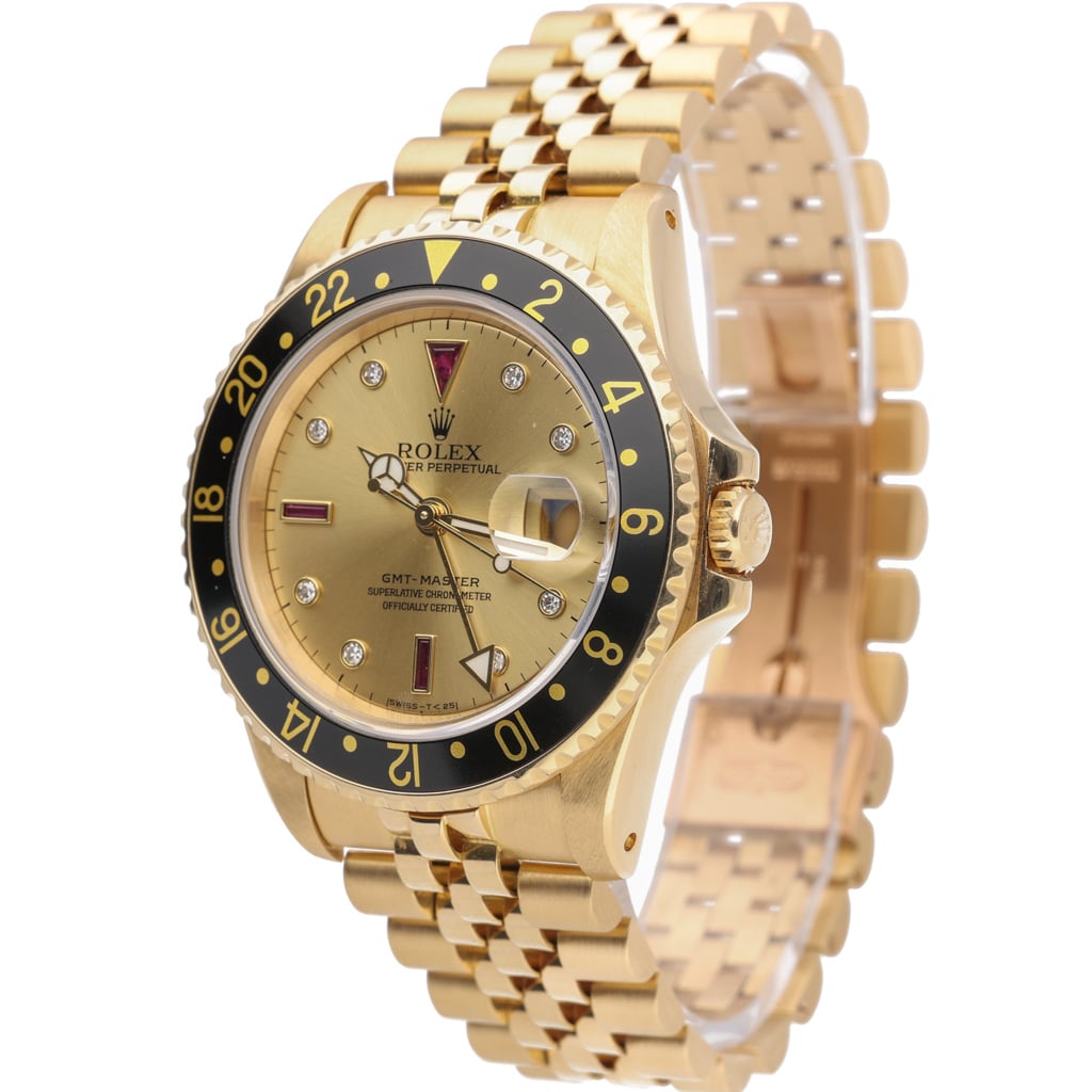 Rolex GMT-Master 16758 with champagne dial and 18ct yellow gold case - product image 3
