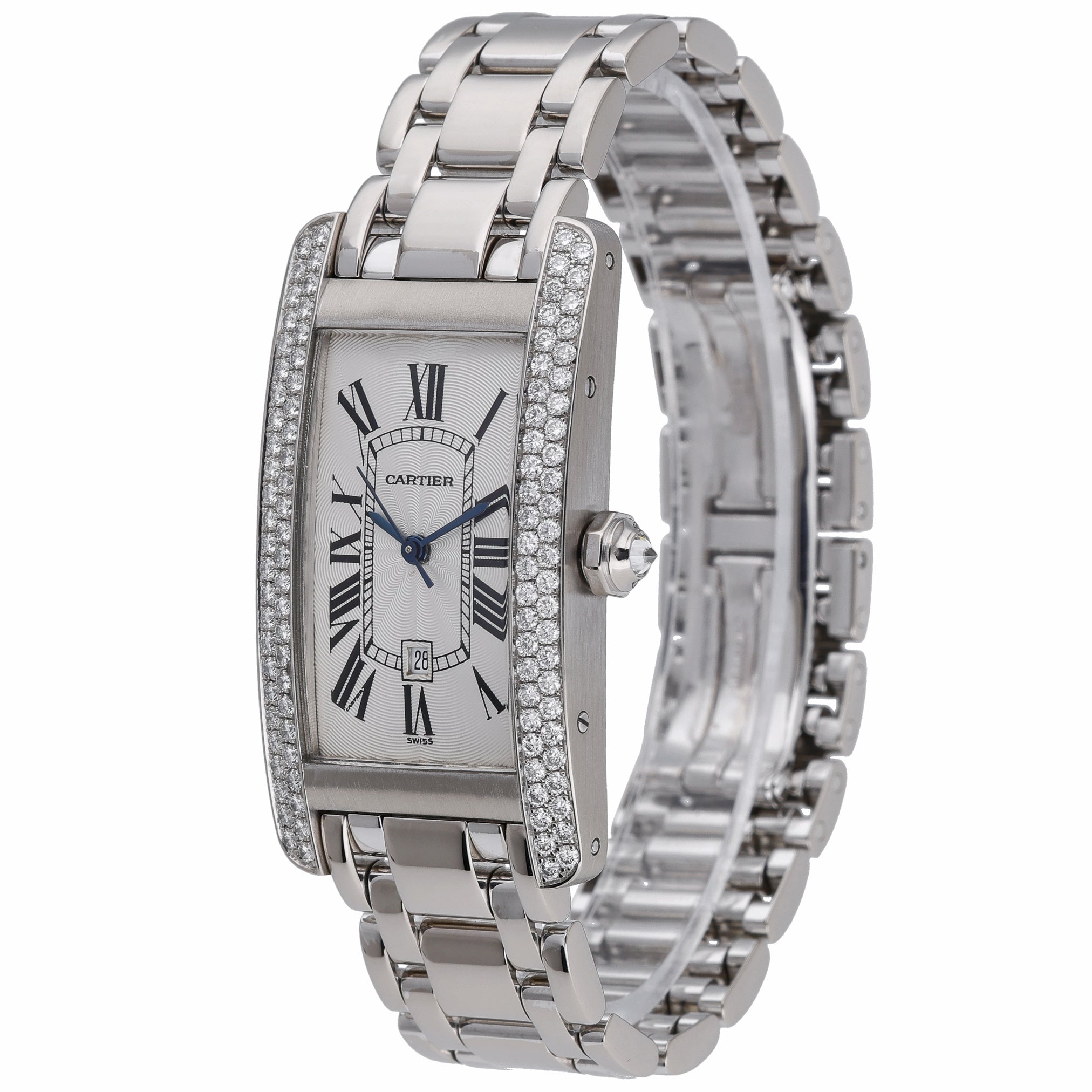 Cartier Tank Americaine 1726 with silver dial and 18ct white gold case - product image 3