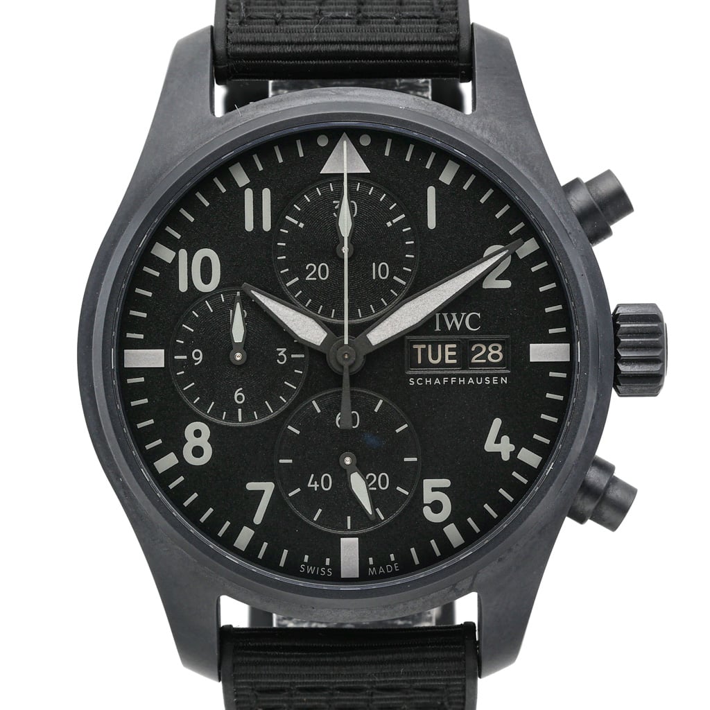 IWC Pilots Chronograph IW388106 with black dial and ceramic case