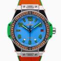 Hublot Big Bang One Click Pop Art 465.SO.5179.LR.1206.POP16 with blue dial and steel case