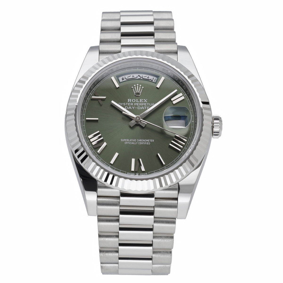 Rolex Day-Date 40 228236 with olive dial and platinum case - product image 3