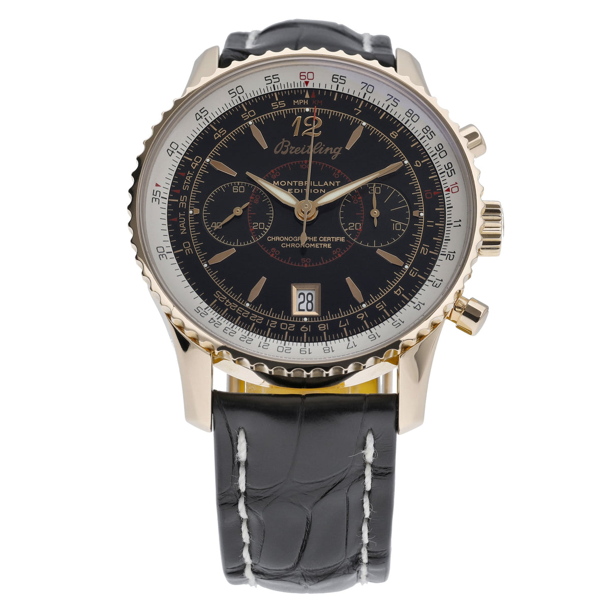 Breitling Navitimer Montbrillant H48330 with black dial and 18ct rose gold case - product image 3
