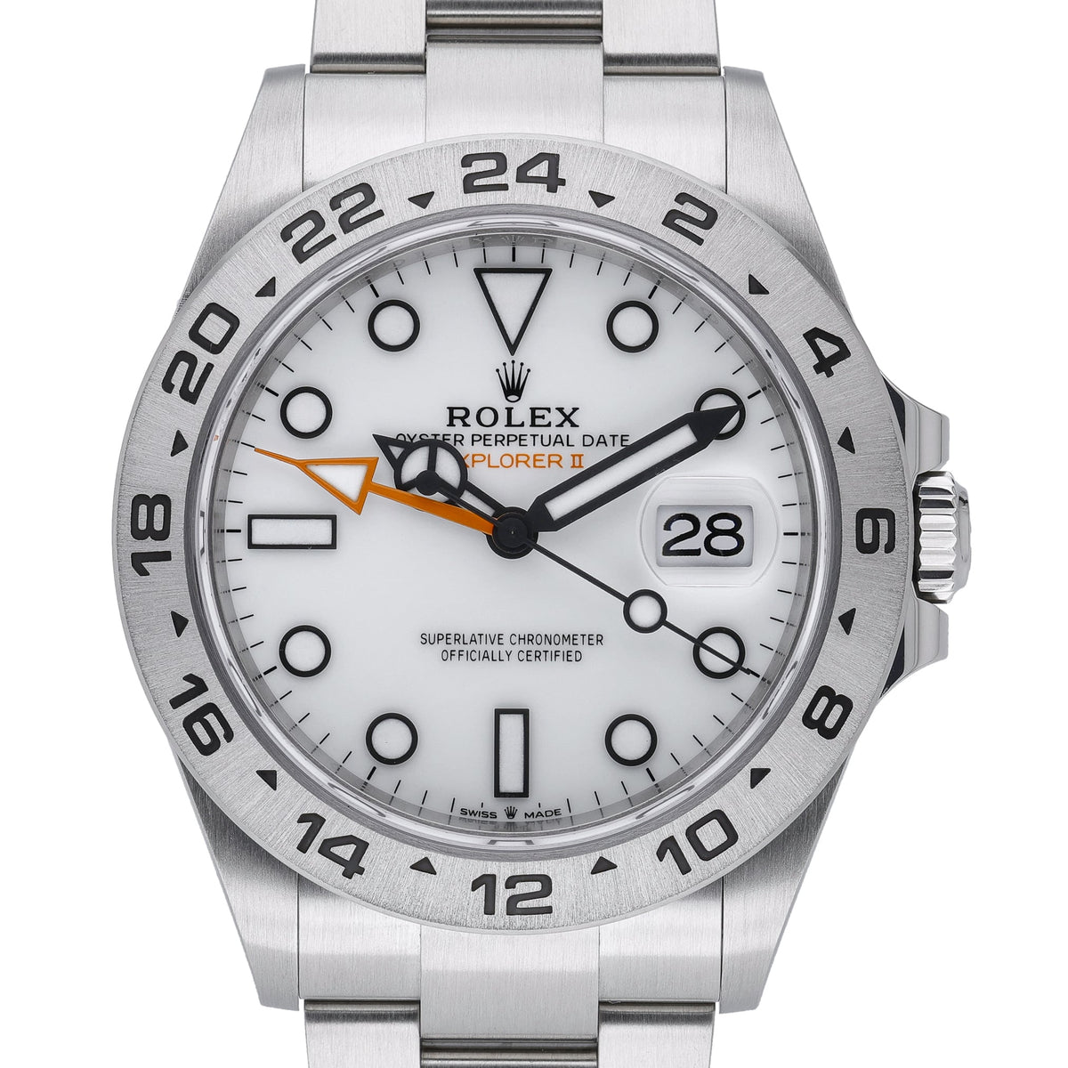 Rolex Explorer II 226570 with white dial and oystersteel case