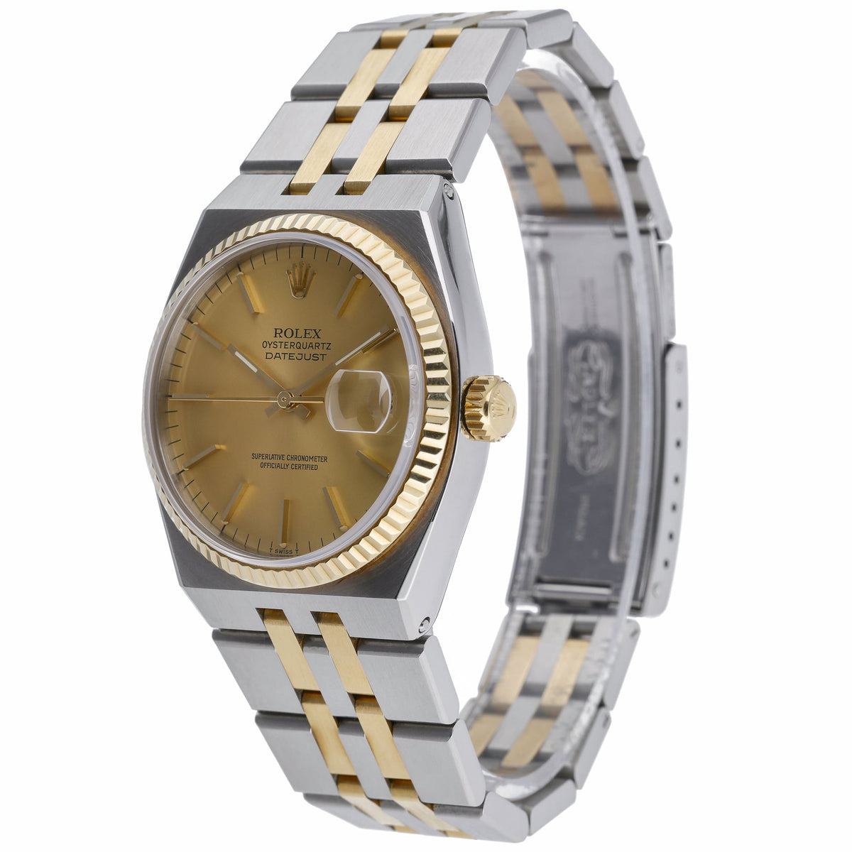 Rolex Oysterquartz 17013 with champagne dial and steel & yellow gold case - product image 3