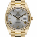 Rolex Day-Date 40 228238 with silver dial and 18ct yellow gold case