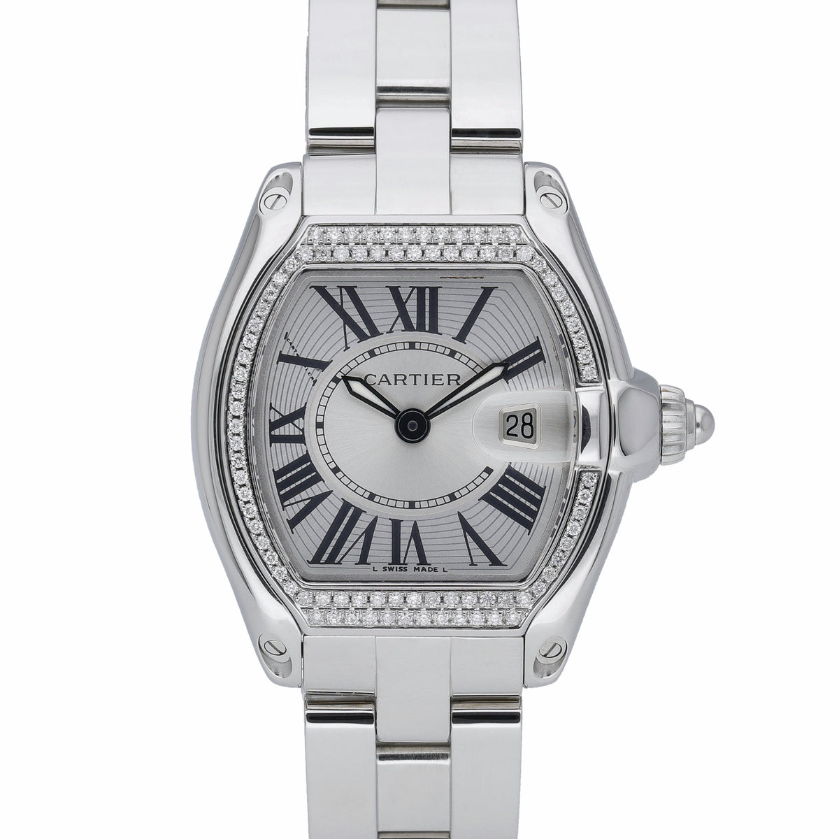 Cartier Roadster 2675 with white dial and steel case