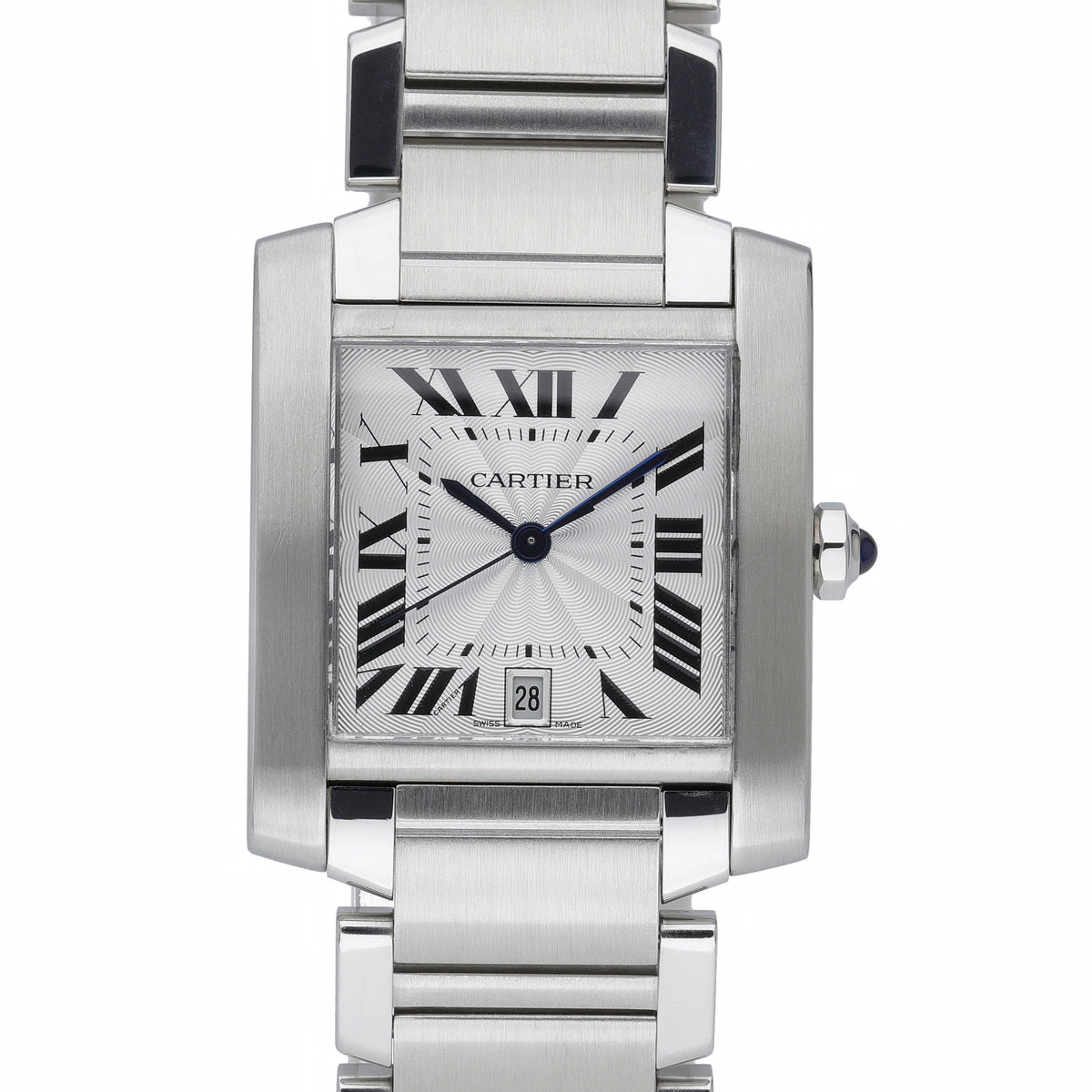 Cartier Tank Francaise 2302 with white dial and steel case
