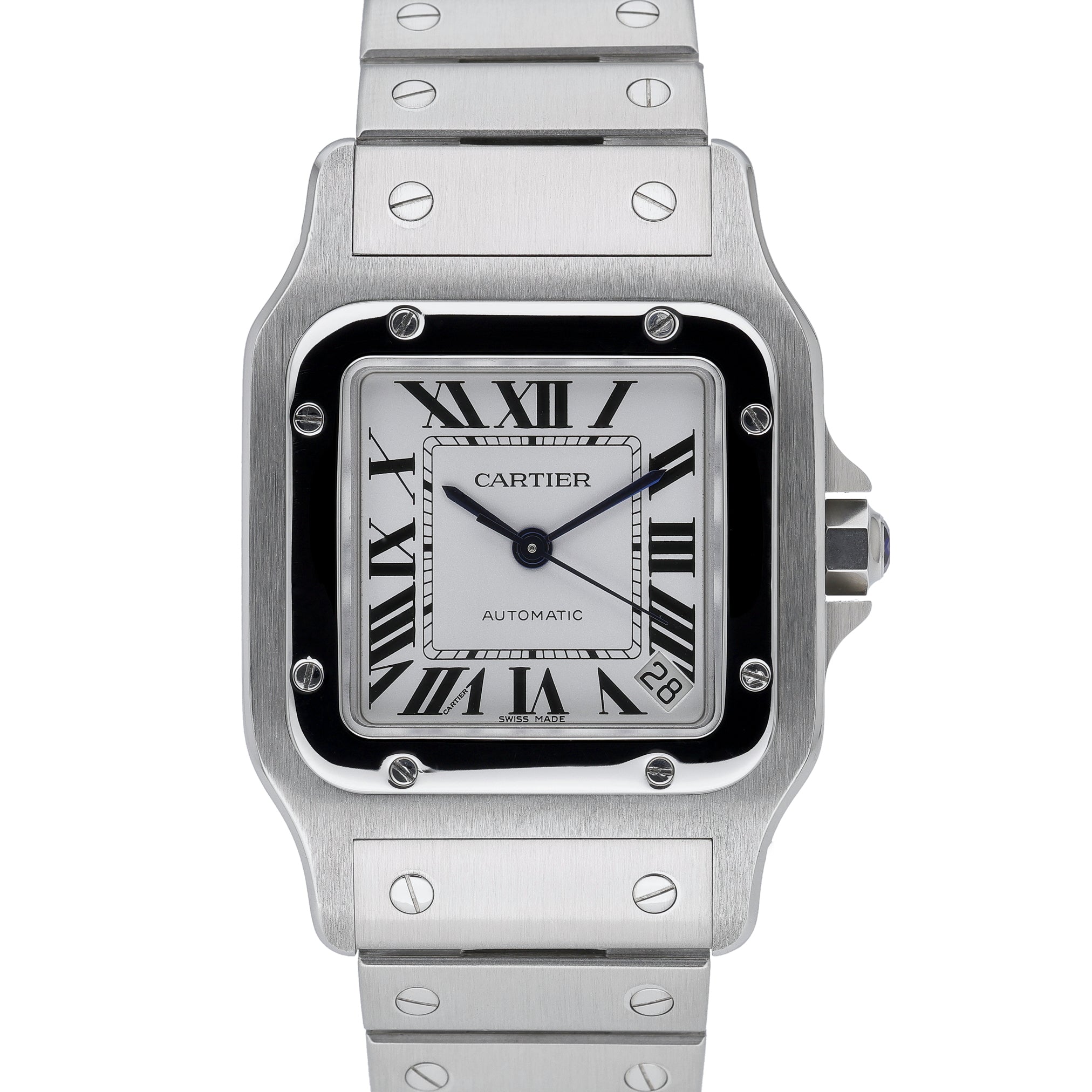 Cartier Santos Galbee 2823 with silver dial and steel case