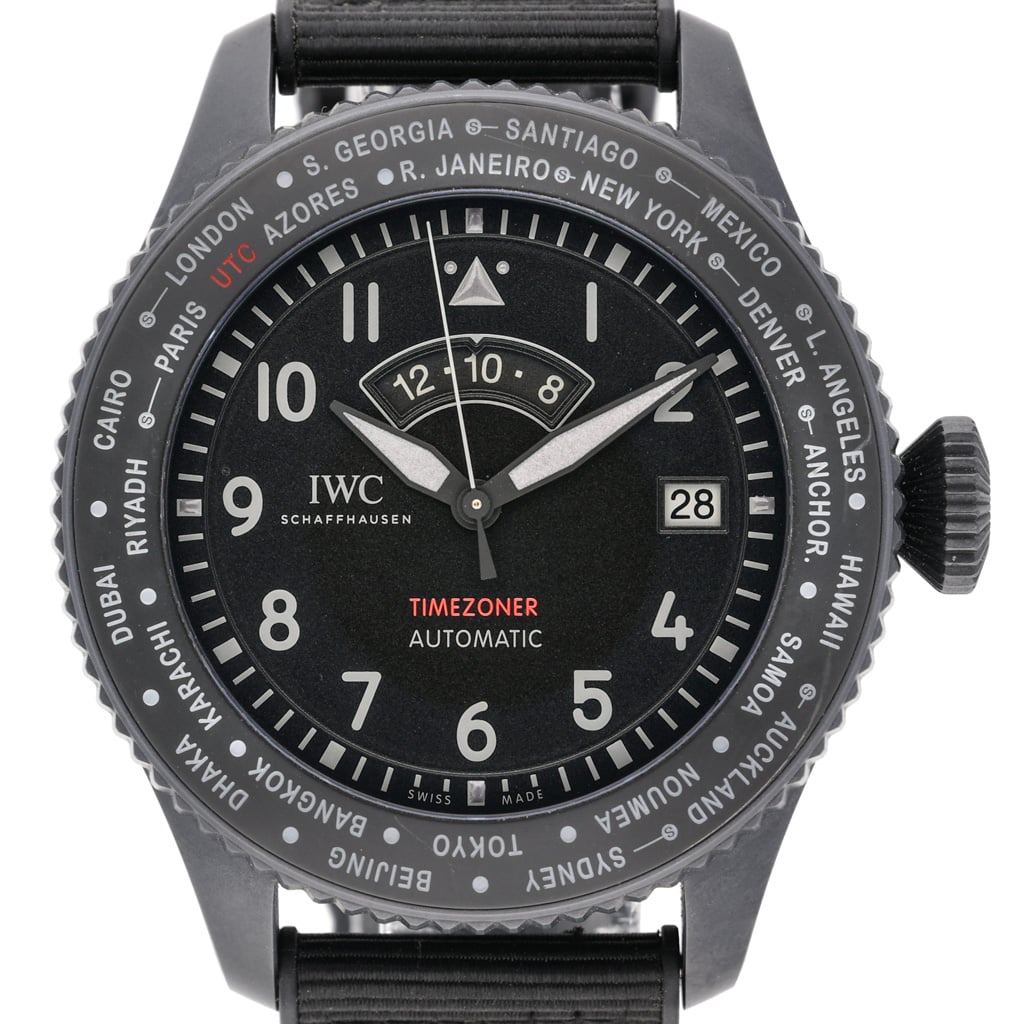 IWC Timezoner Top Gun Ceratanium IW395505 with black dial and ceramic case