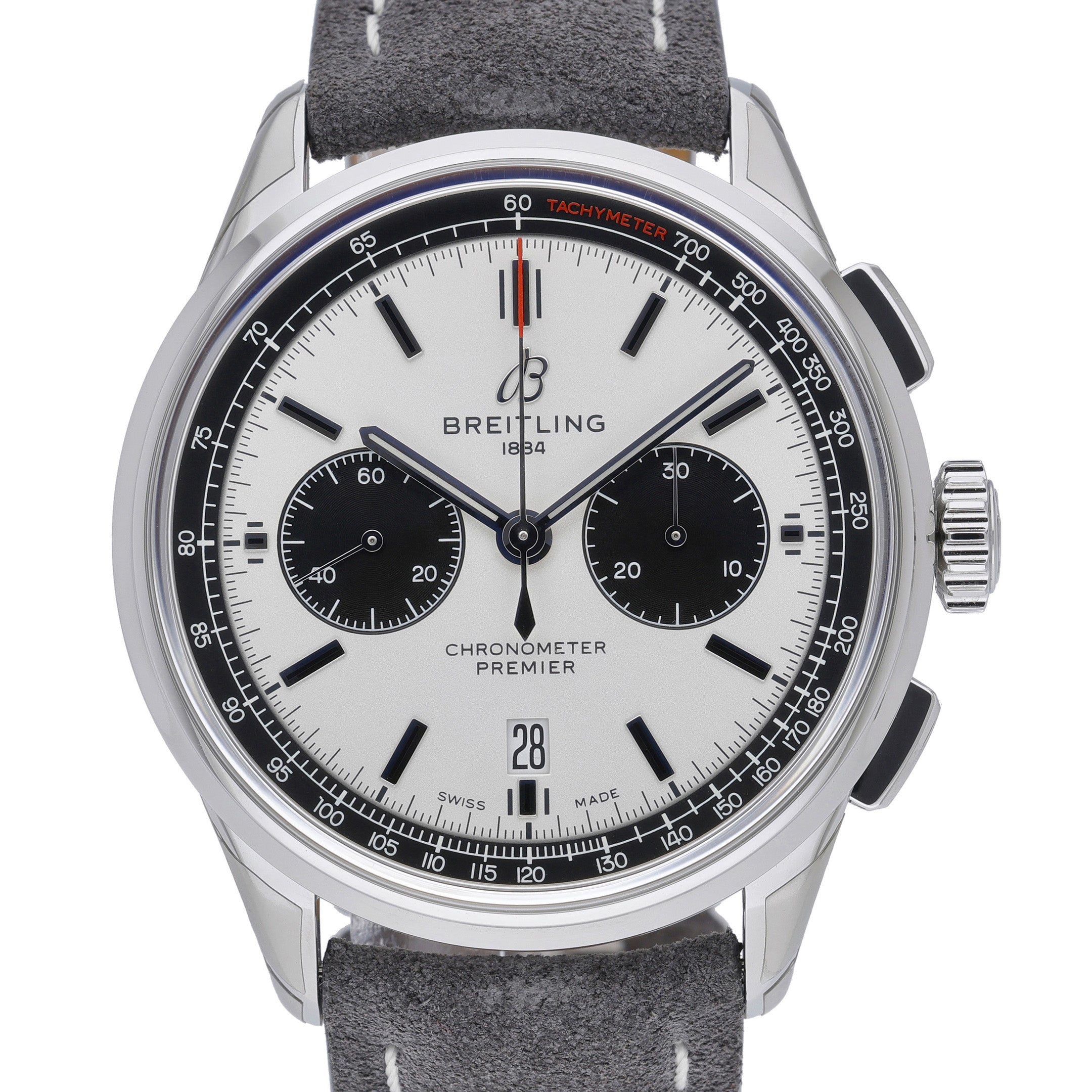 Breitling Premier B01 Chronograph 42 AB0118221G1X1 with white dial and steel case