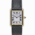 Cartier Tank Louis Cartier 78086 with white roman numeral dial and 18ct yellow gold case