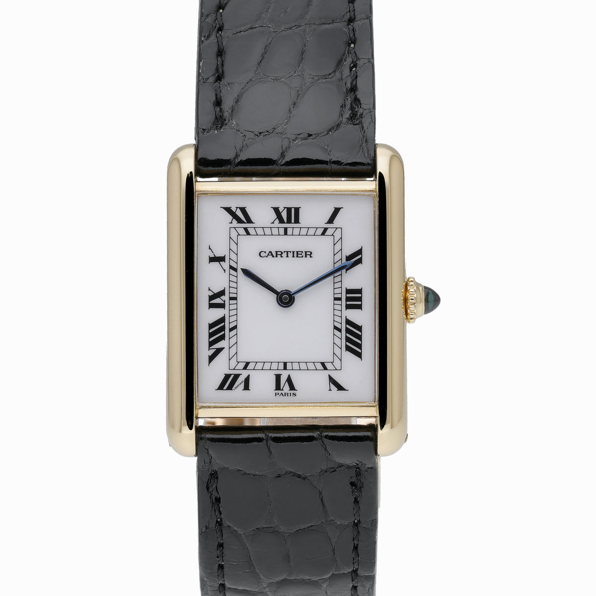 Cartier Tank Louis Cartier 78086 with white roman numeral dial and 18ct yellow gold case